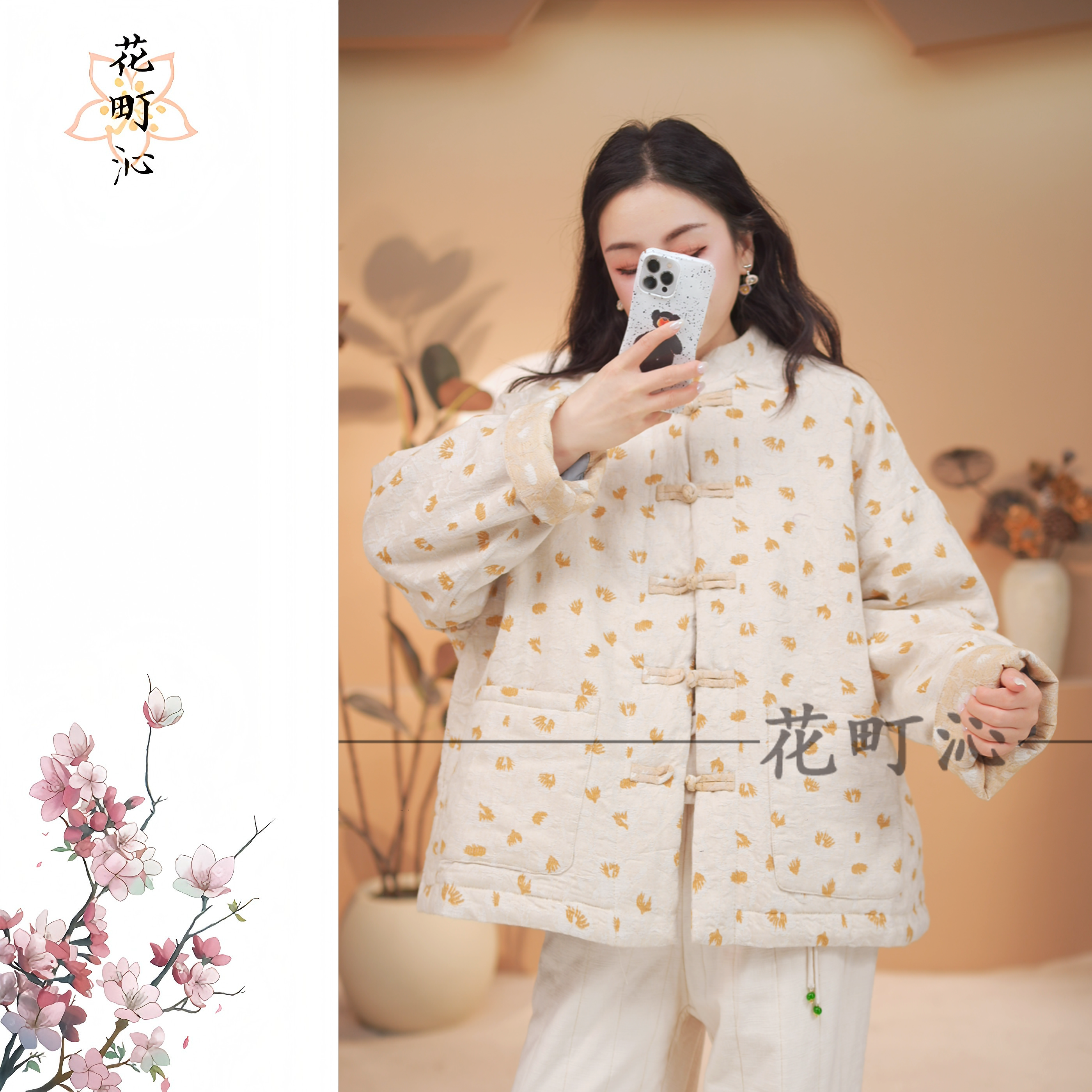 66183 厚款长袖常规款保暖立领棉衣棉服加厚上衣秋季女士