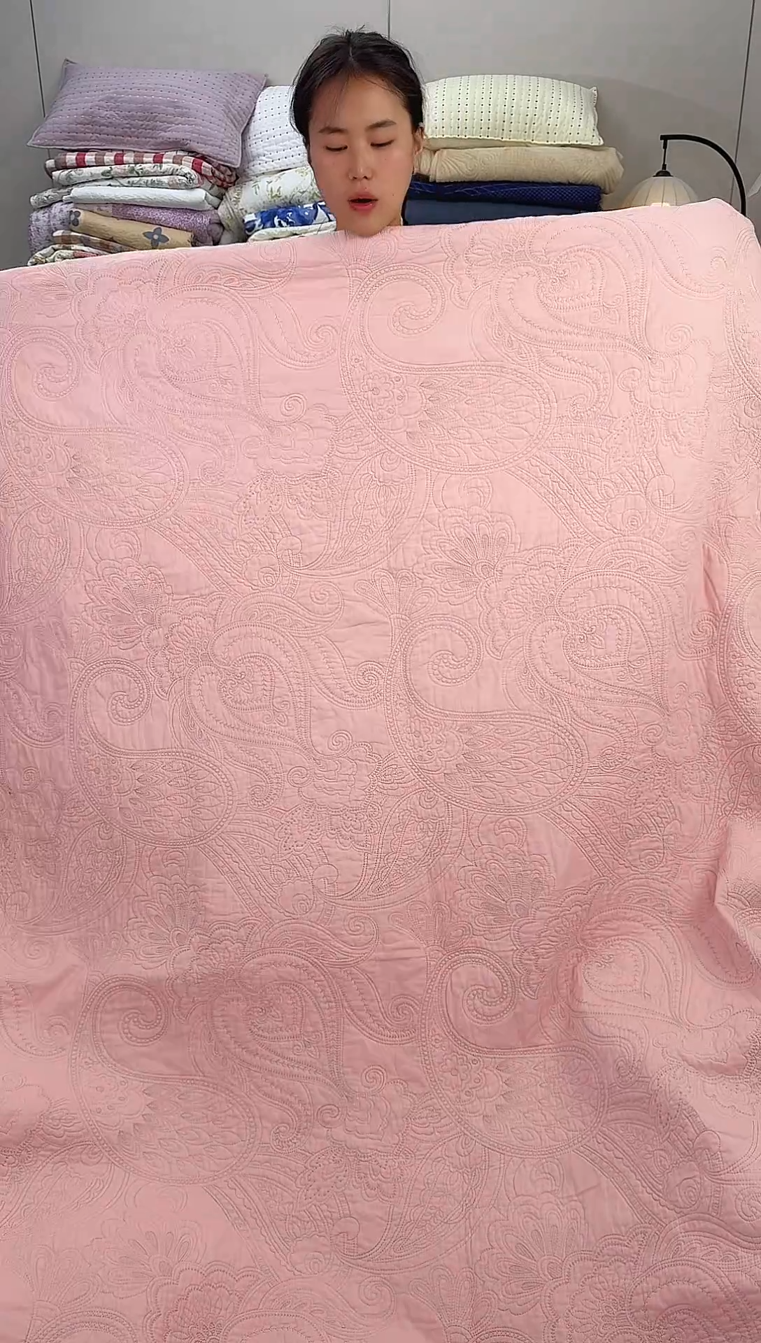 棉纯棉粉色腰果花220*240