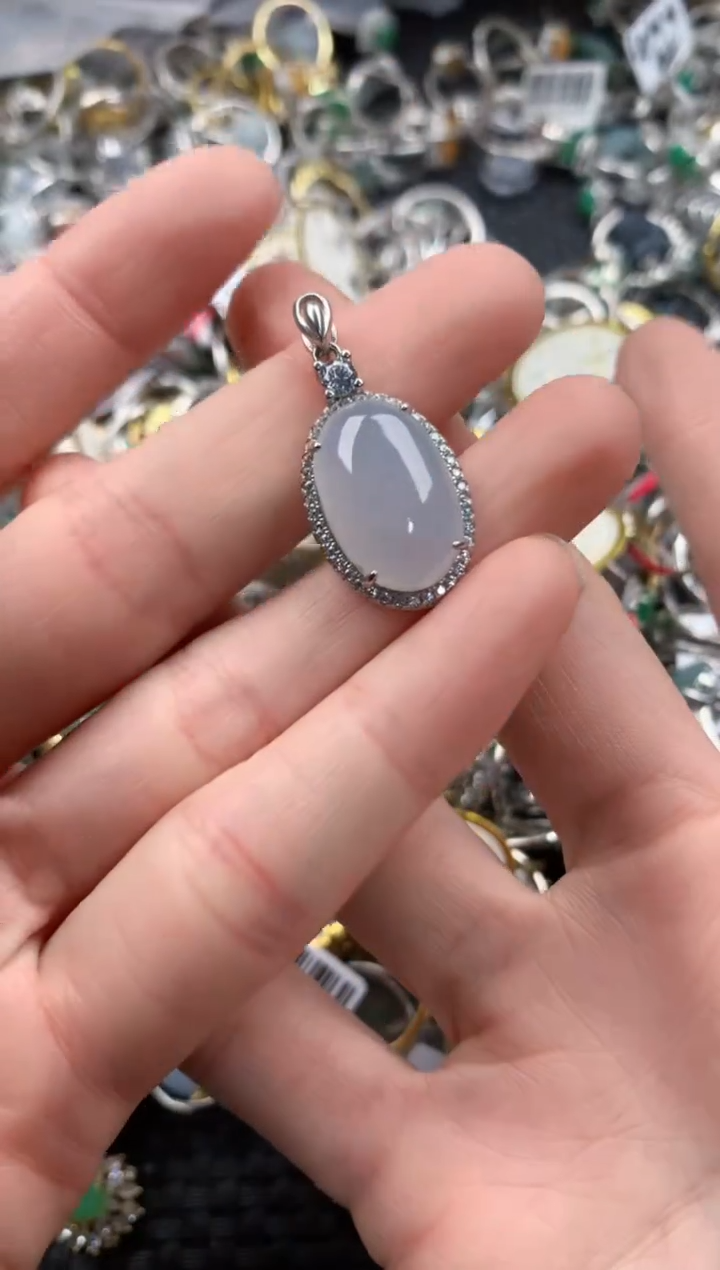 银S925镶嵌戒指翡翠222           2