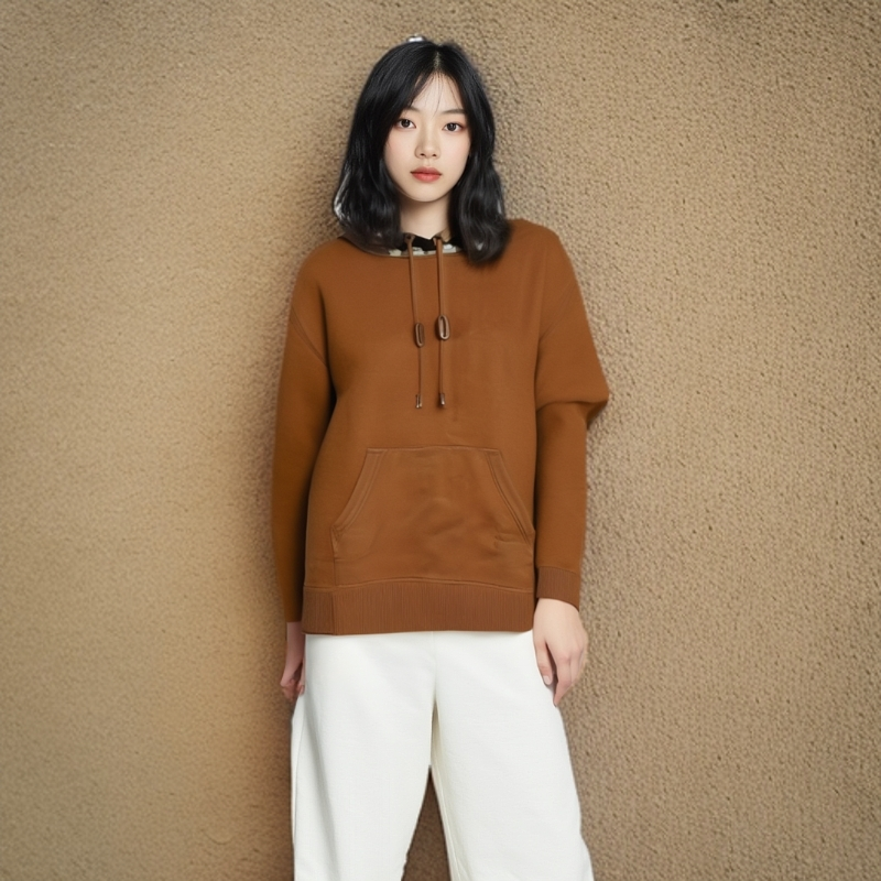 99新 BURBERRY/博柏利 卫衣/格纹帽子长袖套头抽绳/L码/0001529