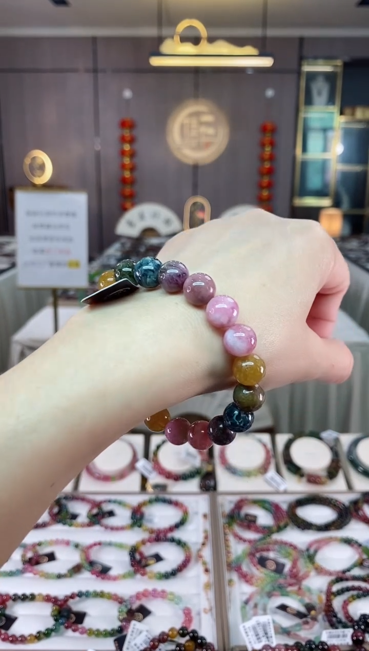 【闪购商品】碧玺单圈手串10mm+未镶嵌（多样性发一条）hon