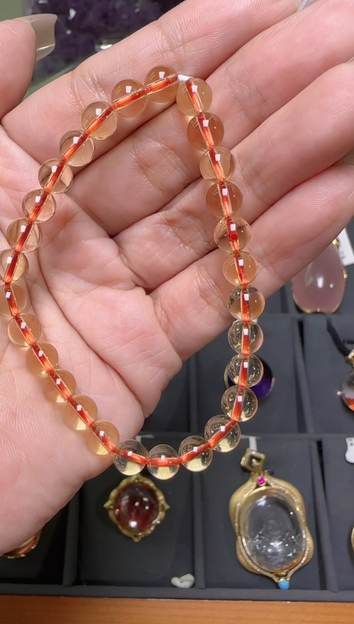 【闪购商品】水晶手串未镶嵌黄水晶手串6m+ M30333成成