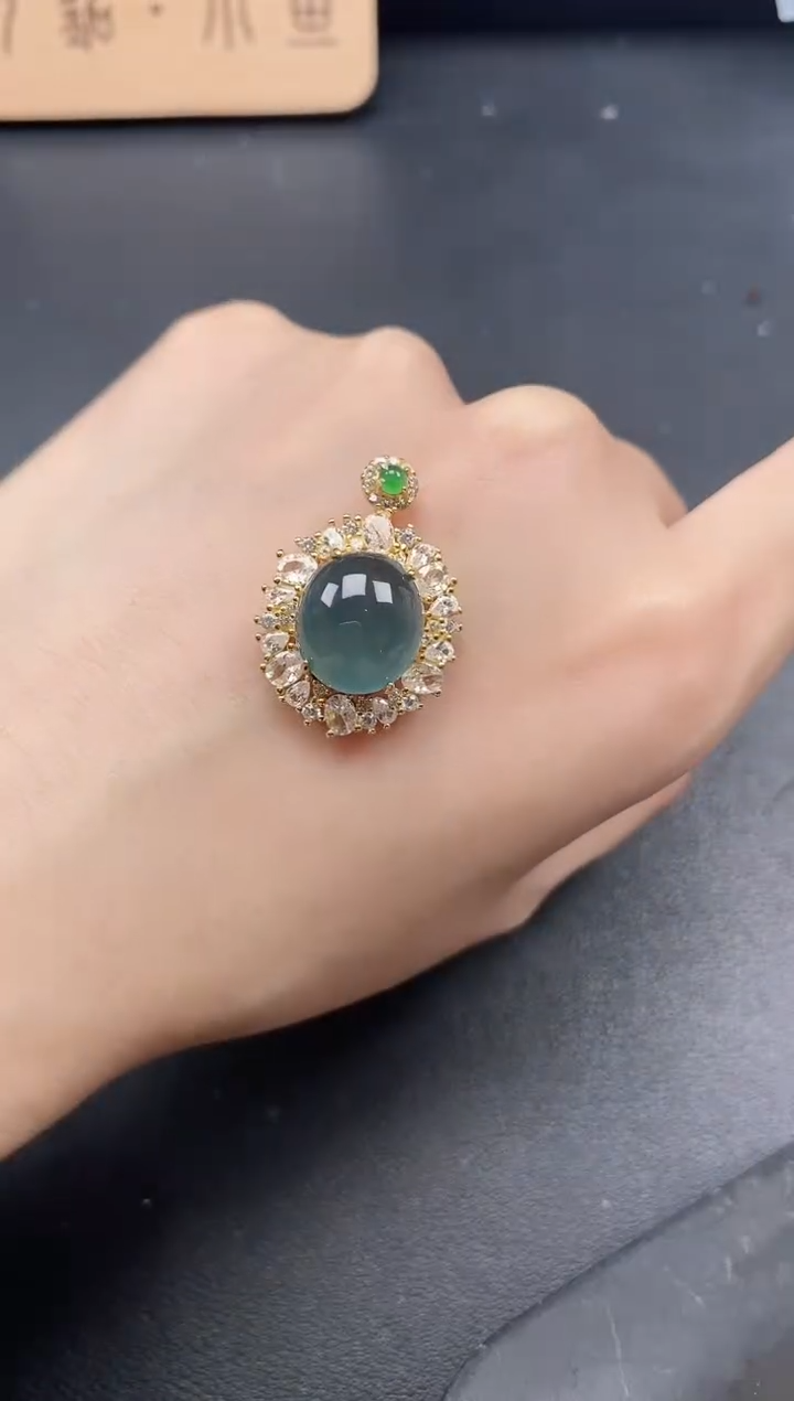 翡翠戒指银S925镶嵌51511