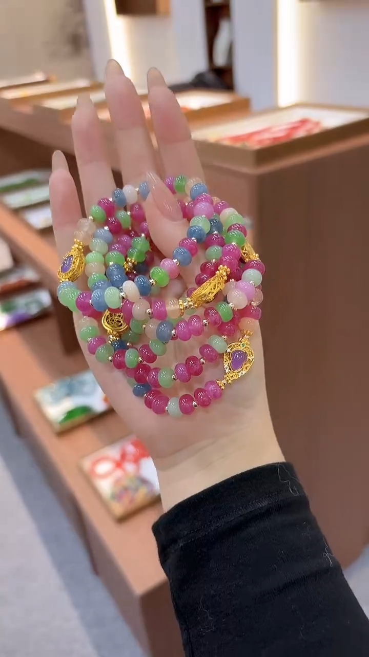 14K金镶嵌手链碧玺DIY款S964