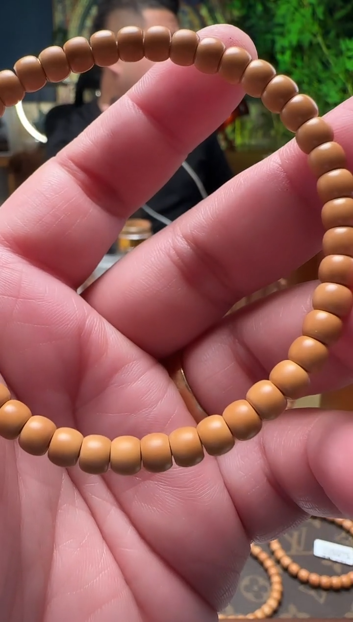 手串橄榄核老挝核尖单圈手串5.2mm