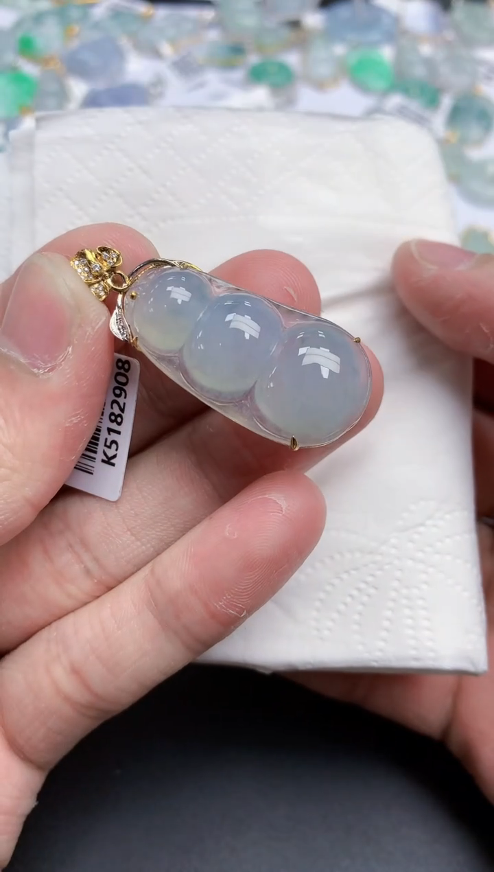 【闪购商品】翡翠颈饰18K金镶嵌天然缅甸翡翠A货