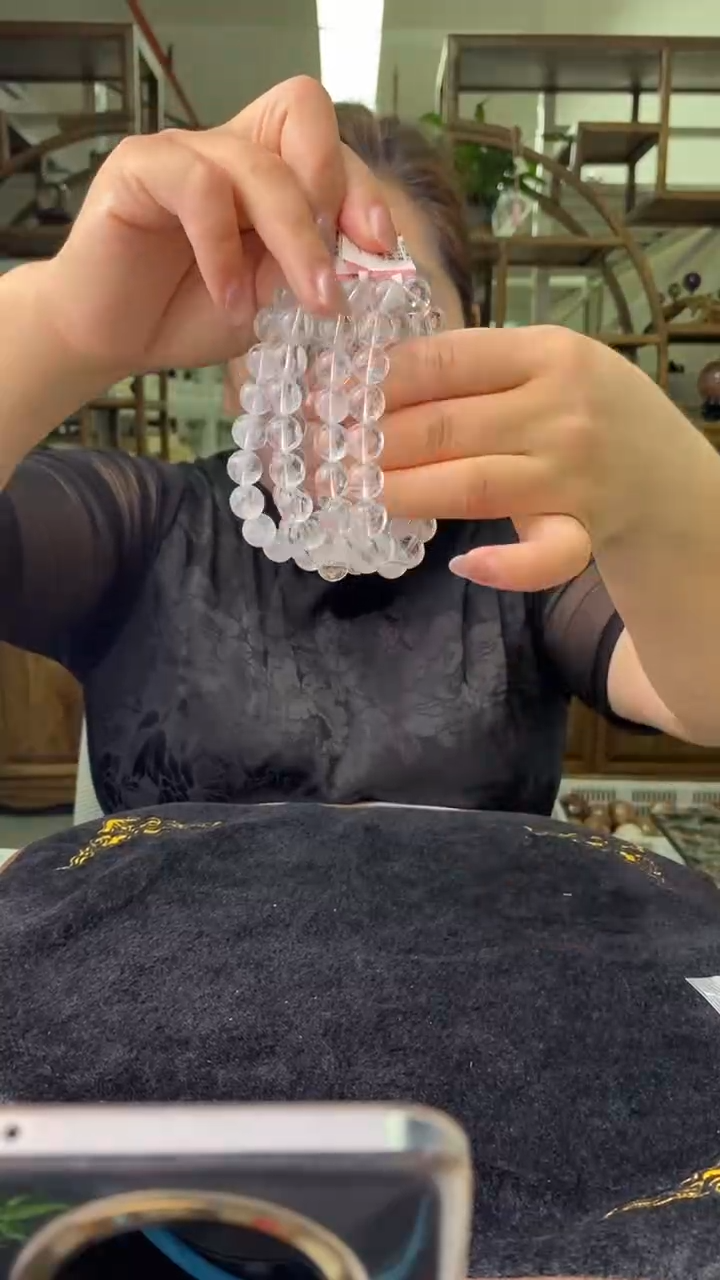 水晶珠宝半成品未镶嵌白水晶蓝针串11mD286多样性发其一