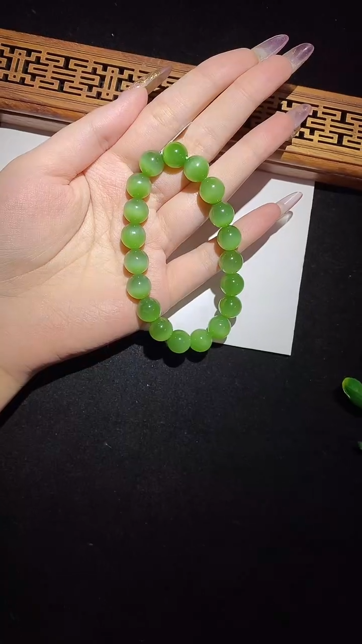 【闪购商品】和田玉（碧玉）手串未镶嵌10mm猫眼手串