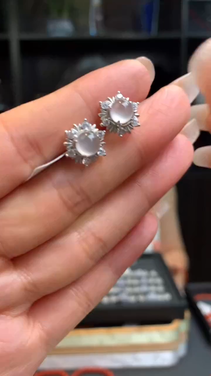 玛瑙/玉髓戒指未镶嵌荔冻耳钉