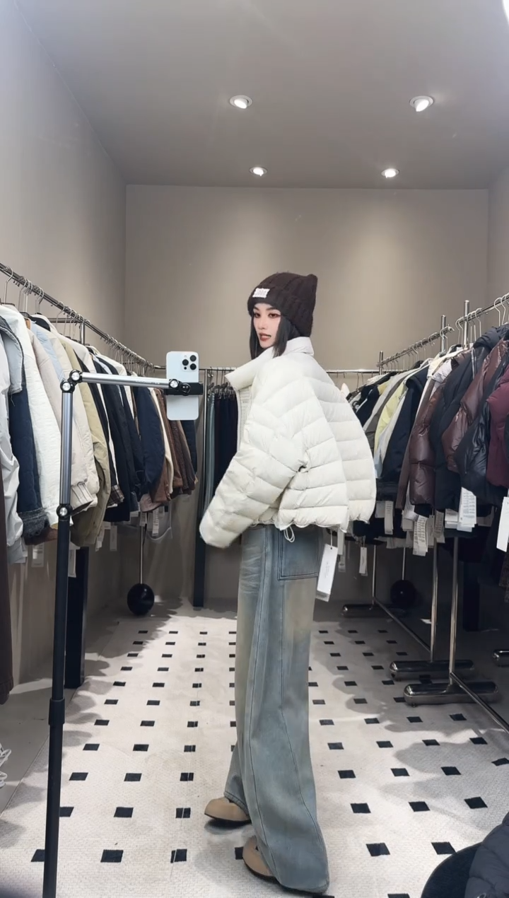 排骨款羽羽服米色000