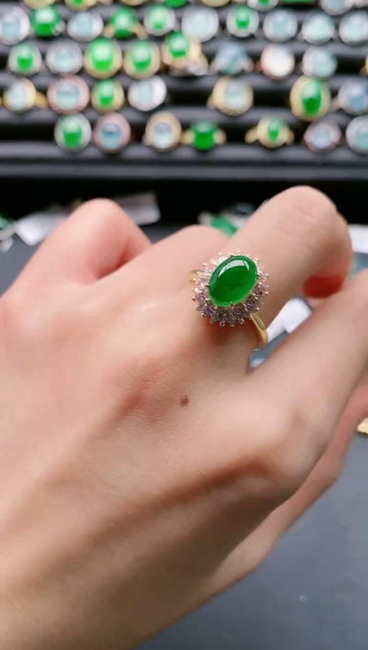 【闪购商品】翡翠戒指银S925镶嵌111111