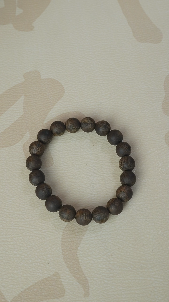 沉香手串宝*海南莺歌绿棋楠卡10单圈圆珠99沉