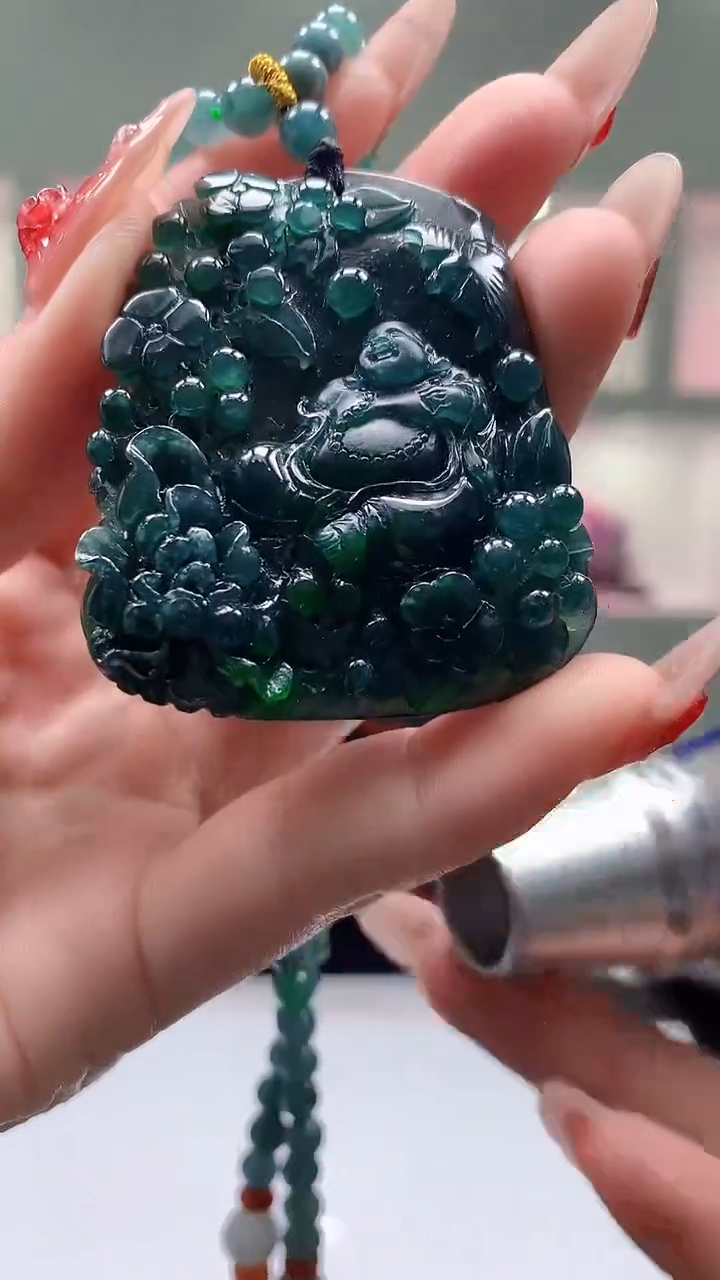 【闪购商品】定制翡翠未镶嵌1023y-毛货挂件22