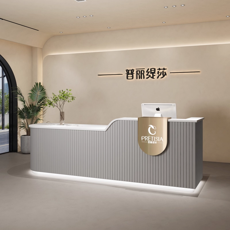 公司吧台简约现代店铺吧台收银台美容院服装店前台接待桌