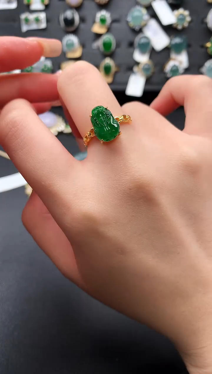 【闪购商品】翡翠戒指银S925镶嵌552143