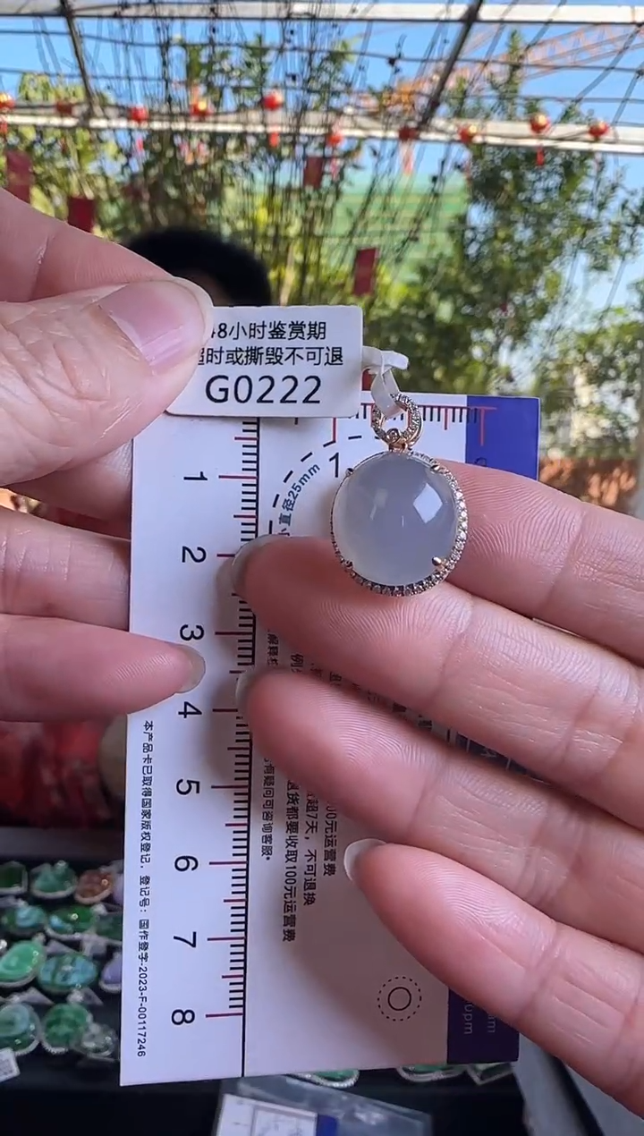 【闪购商品】翡翠颈饰18K金镶嵌G0222冰蛋面吊坠