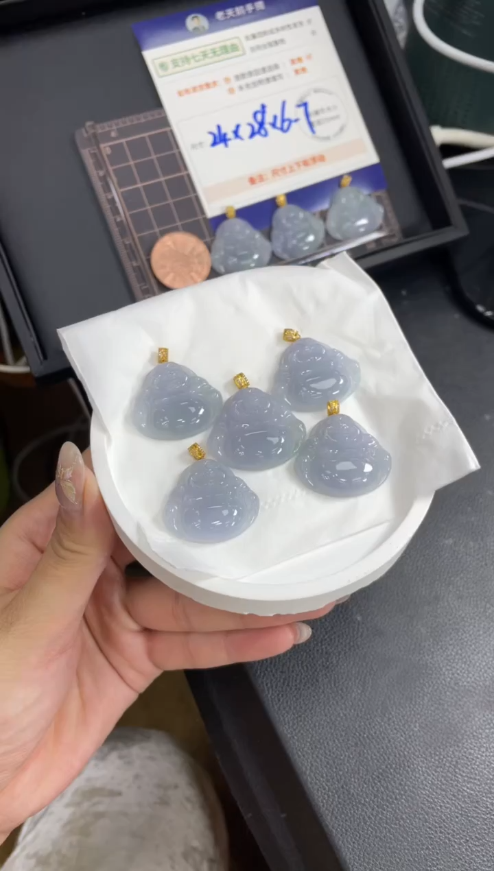 【闪购商品】翡翠挂件18K金镶嵌佛公FL266配绳/多样性发其一CP