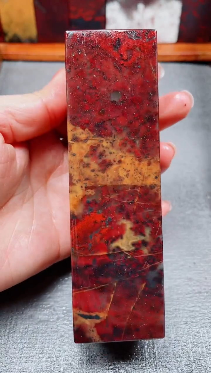 玉桂林鸡血玉素章--37