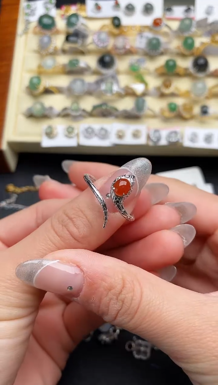 【闪购商品】翡翠戒指银S925镶嵌1111111111+3