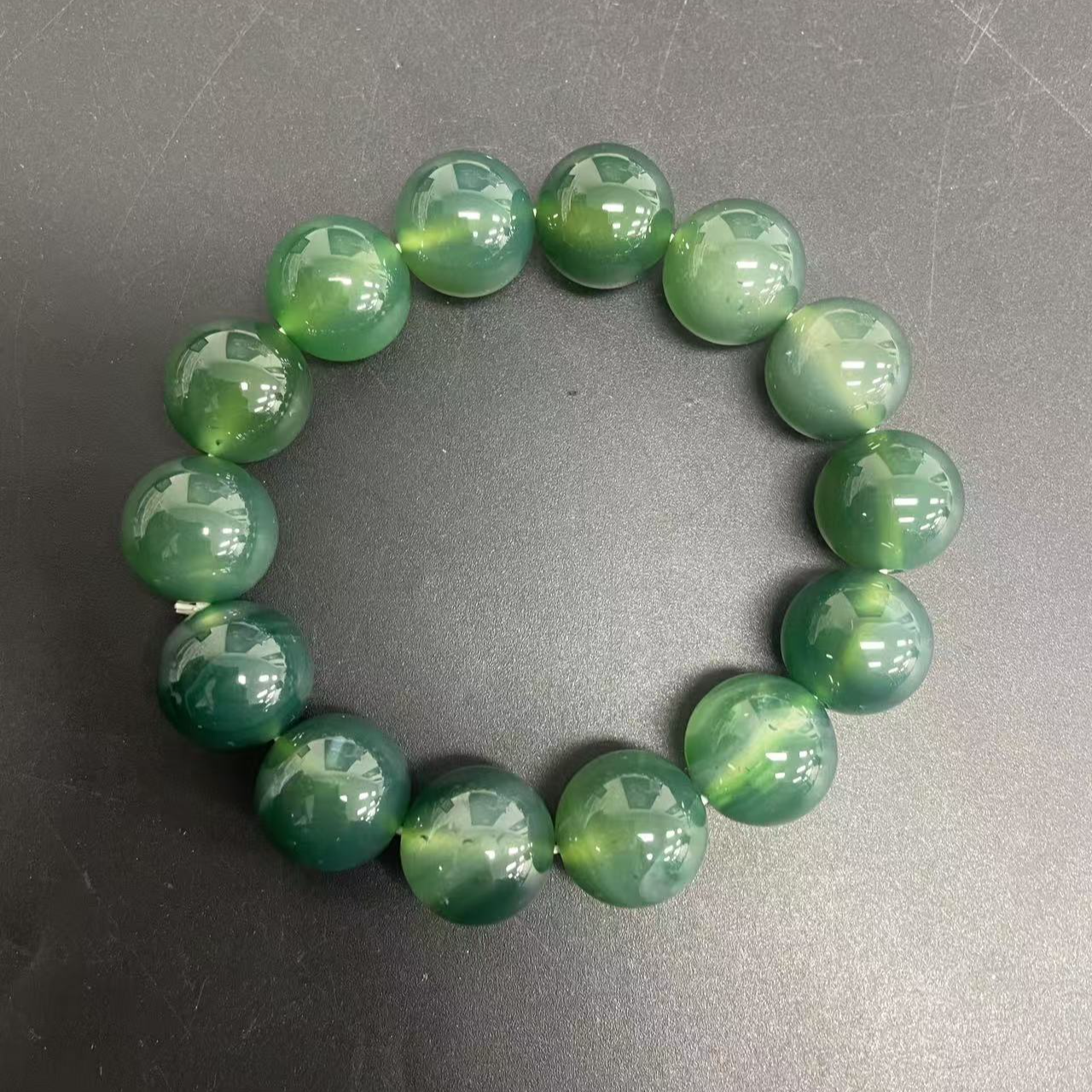 【三弟推荐】冰花芙蓉翠圆珠手链（多样性发一）10713