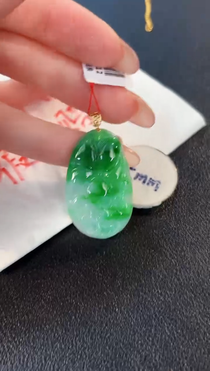 【闪购商品】翡翠颈饰18K金镶嵌缅料A货/支持复检/一件