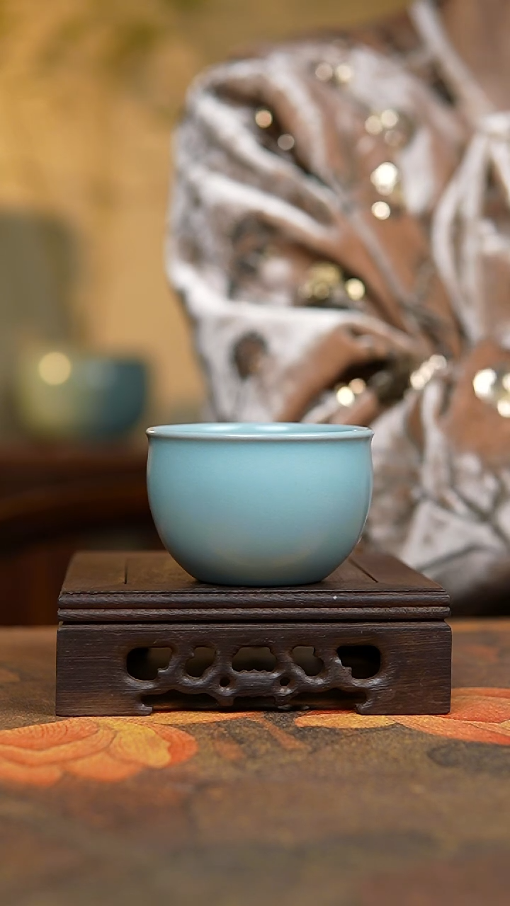 杯仿古天青平安缸杯一级礼盒