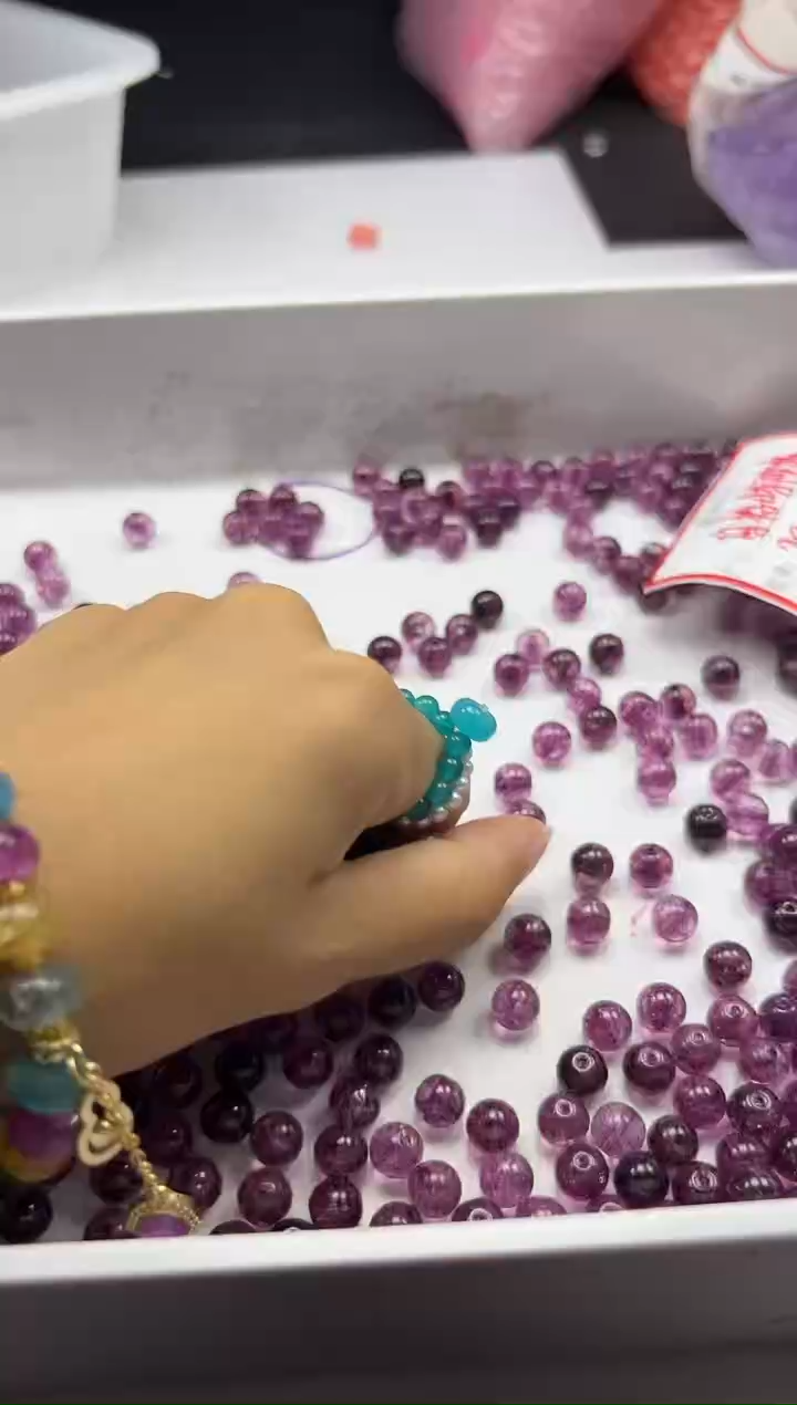 颈饰未镶嵌水晶w1694乌梅紫阿赛8mm*20颗