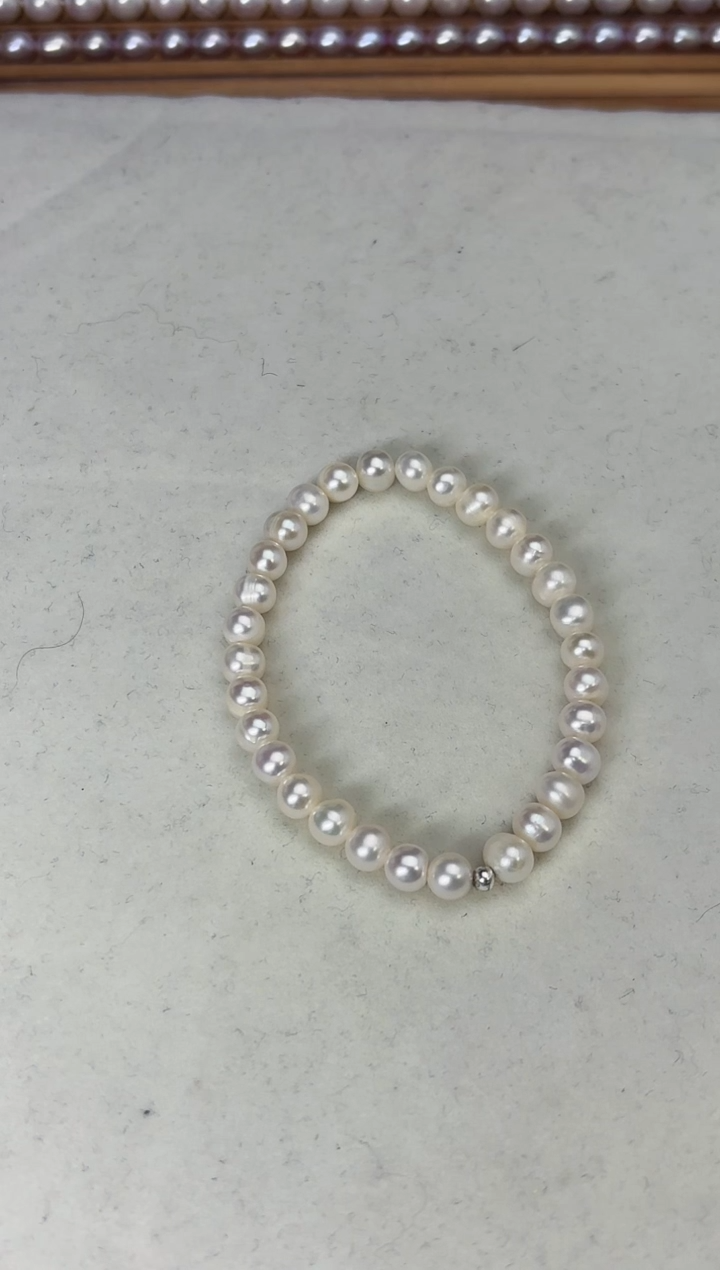 【闪购商品】淡水珍珠手串未镶嵌6-7MM淡水珍珠手串