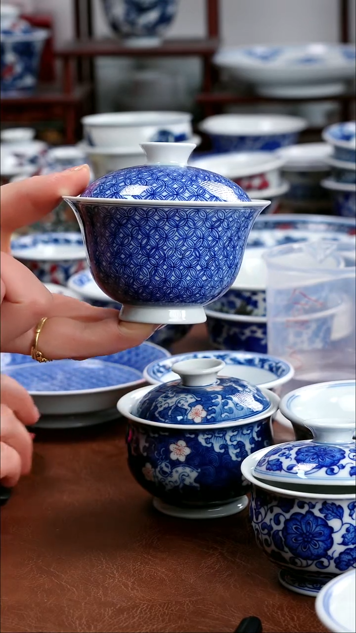 景德镇高端茶器丽**亮墨奈手绘陶瓷茶具