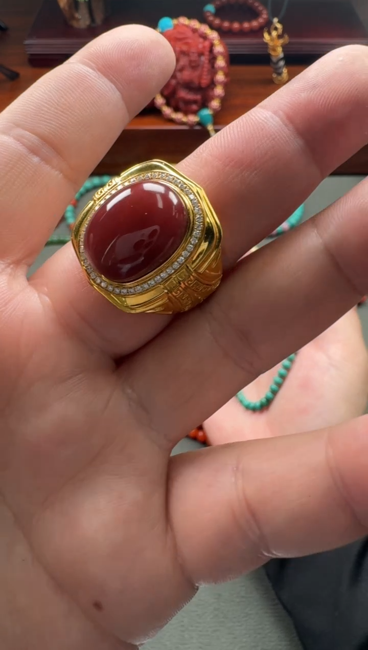 【闪购商品】南红玛瑙配饰配饰18K金镶嵌配饰配饰