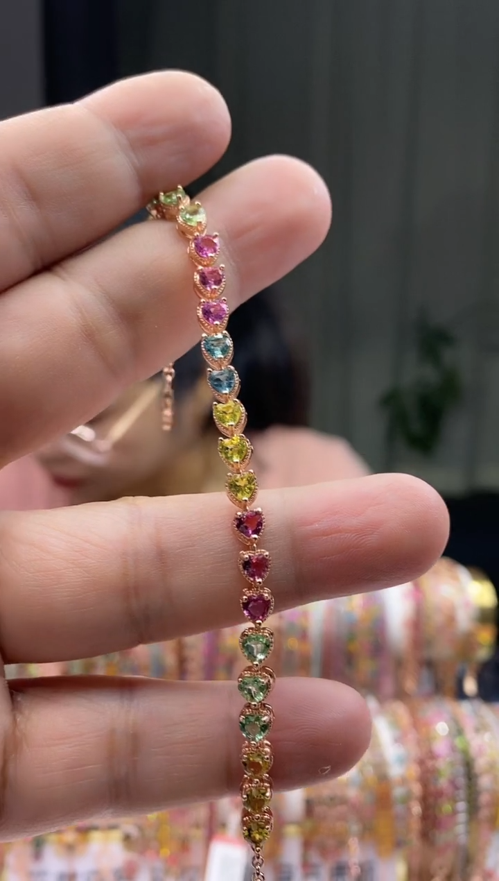 【闪购商品】碧玺手链银S925镶嵌354354354354354