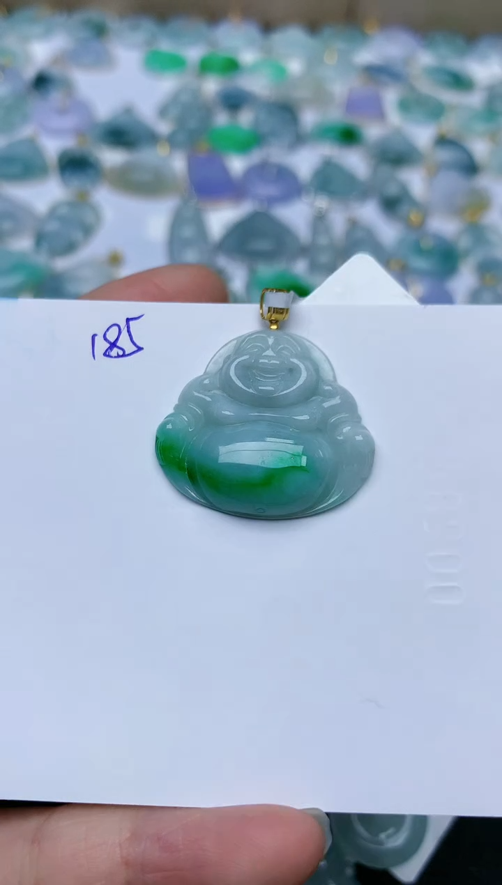 【闪购商品】翡翠颈饰18K金镶嵌天然翡翠A货    