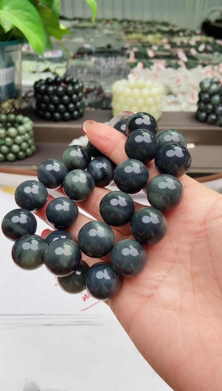 【闪购商品】和田玉手串未镶嵌纯天然和田玉新疆青花18多样性发其一