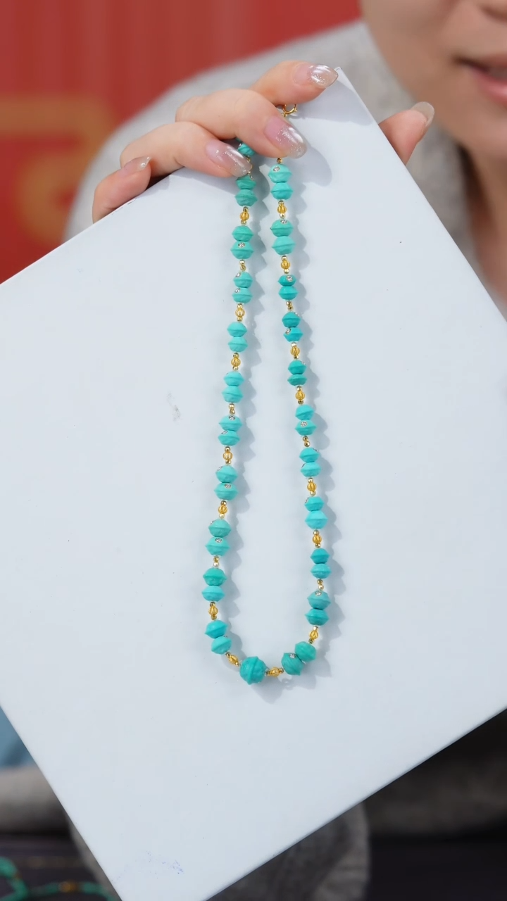 【闪购商品】绿松石项链18K金镶嵌1