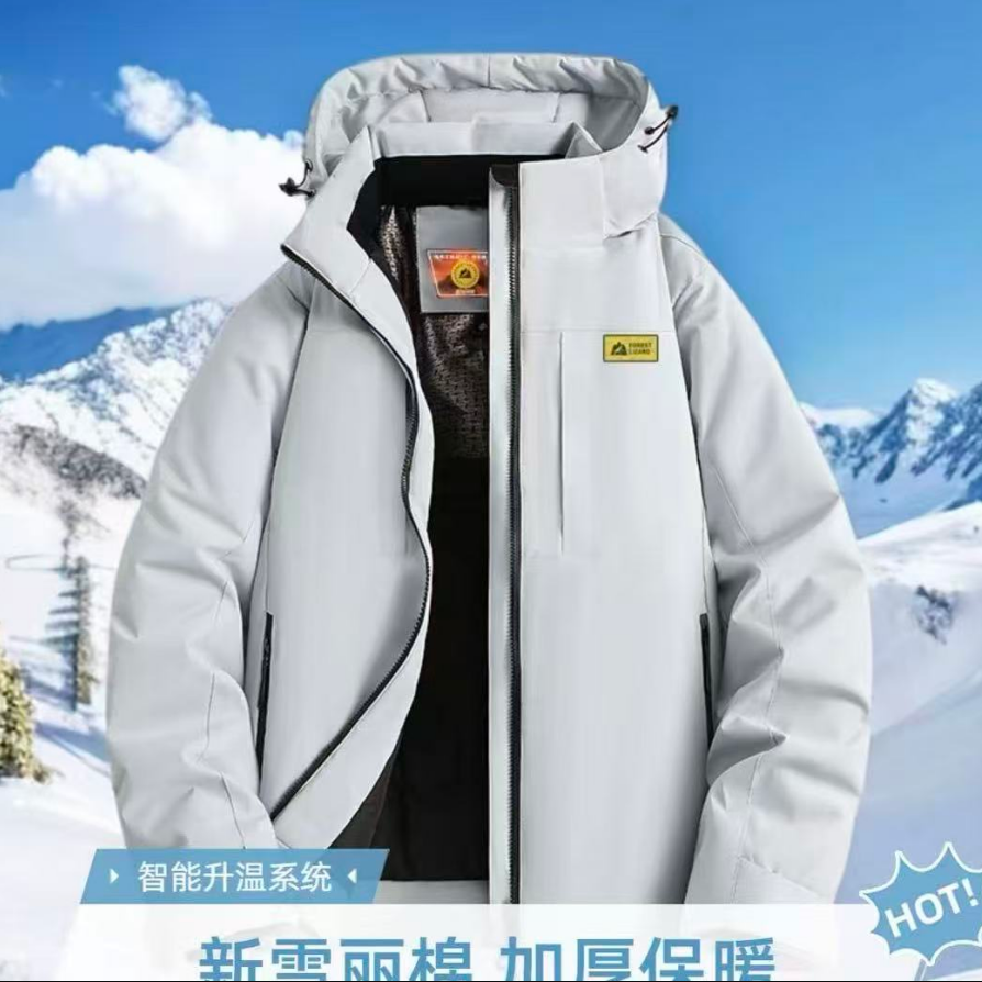 YB 139男防水棉衣男士秋冬纯色连帽棉服保暖男士防风休闲