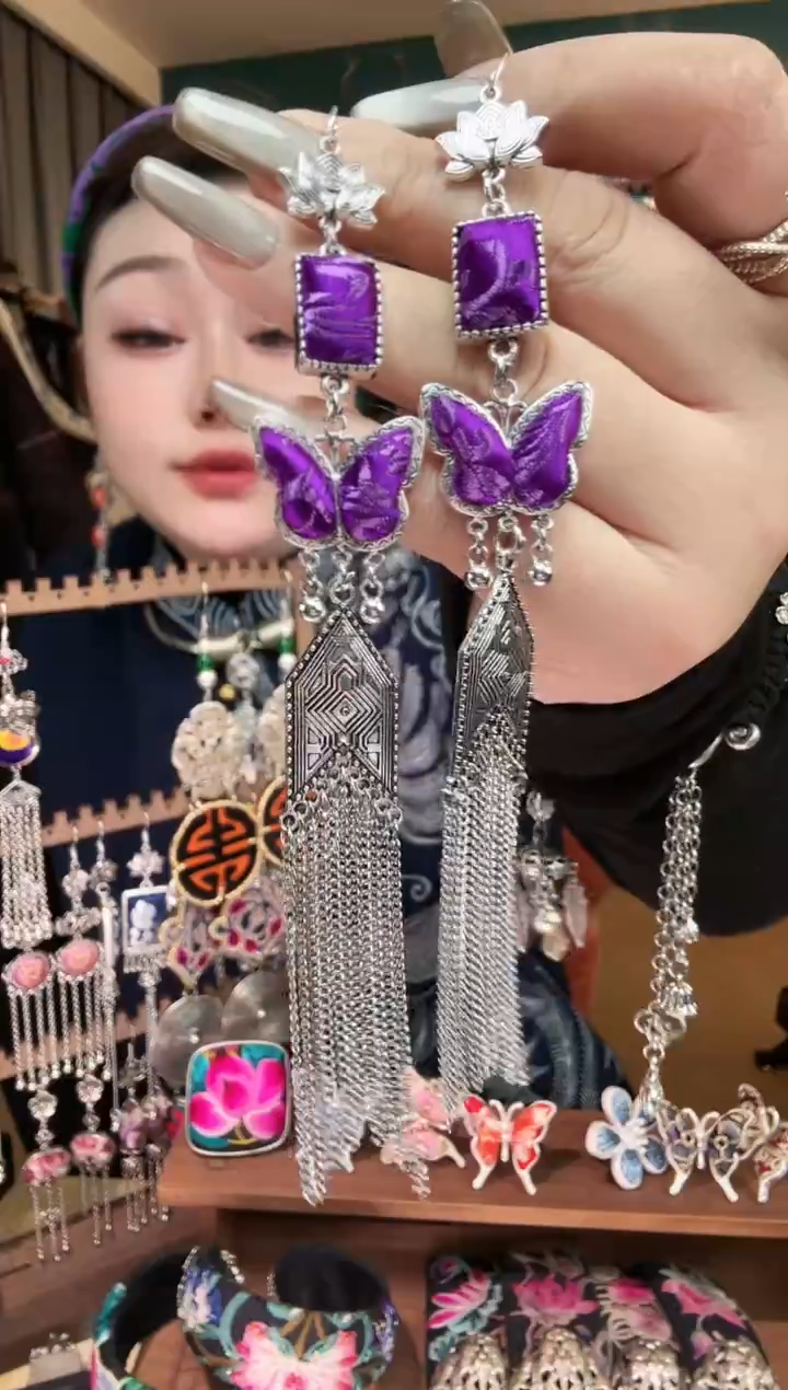 刺绣纯手工民族风刺绣耳环