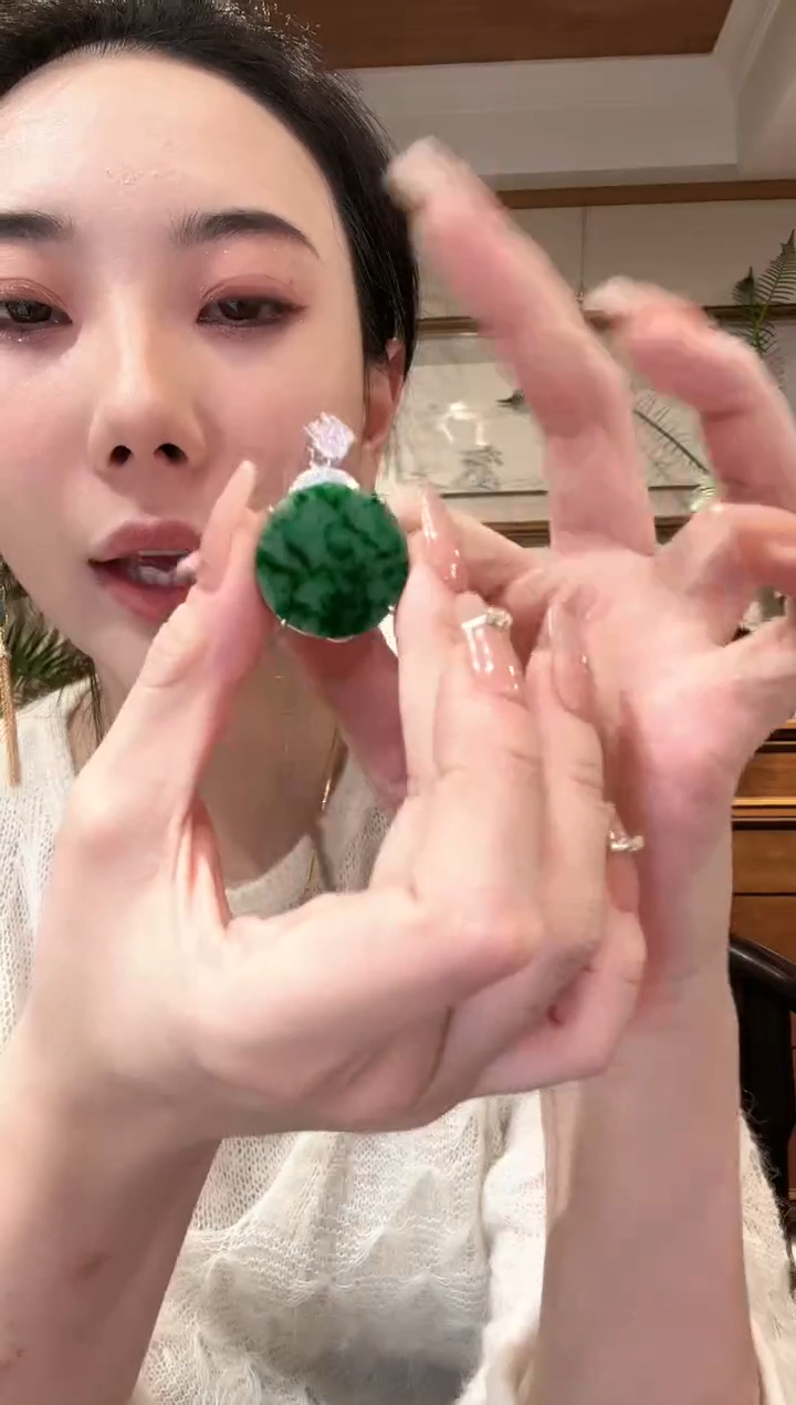 【闪购商品】翡翠颈饰银S925镶嵌国风