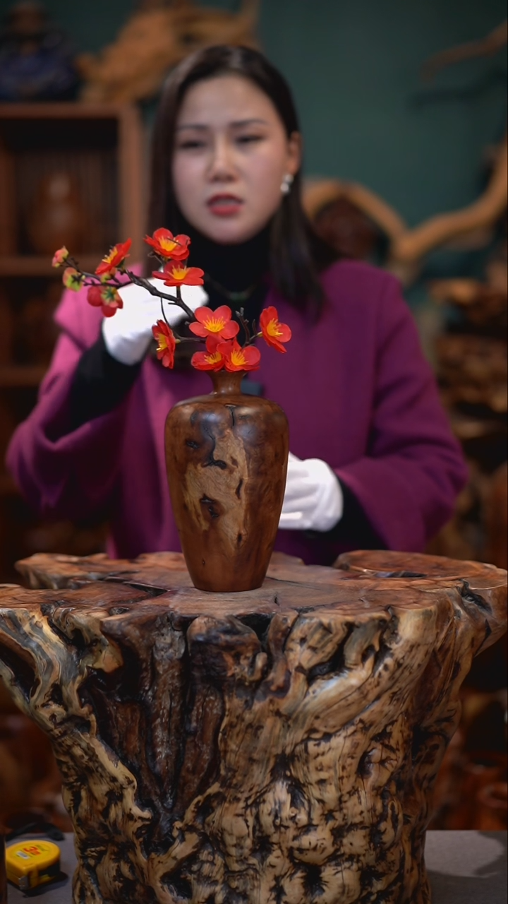 【闪购商品】枣木雷击枣木梅瓶