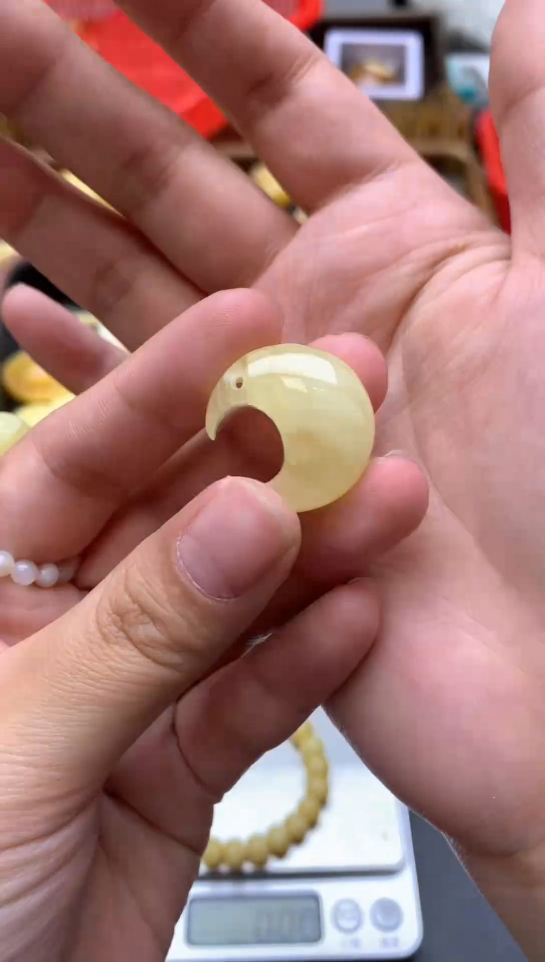 【闪购商品】琥珀珠宝奇石未镶嵌066琥珀蜜蜡微瑕花粉小坑气泡