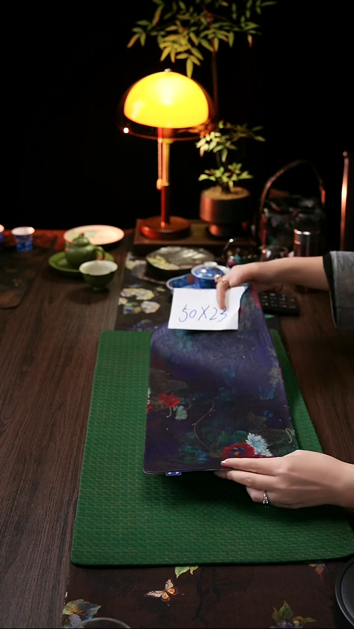  5023双面茶席荷花