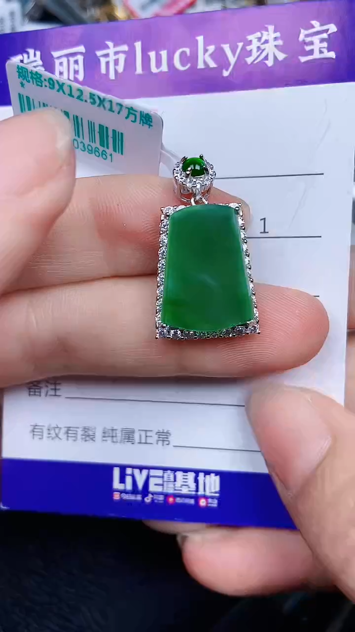 颈饰银S925镶嵌翡翠0775