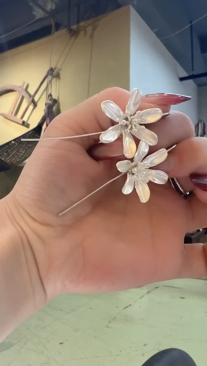无925银Y*花花耳饰