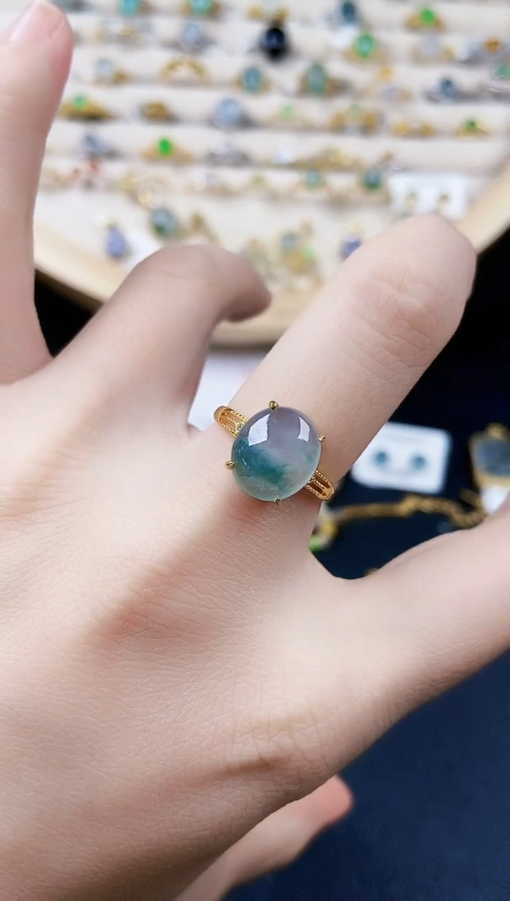 【闪购商品】翡翠银S925镶嵌戒指6654646