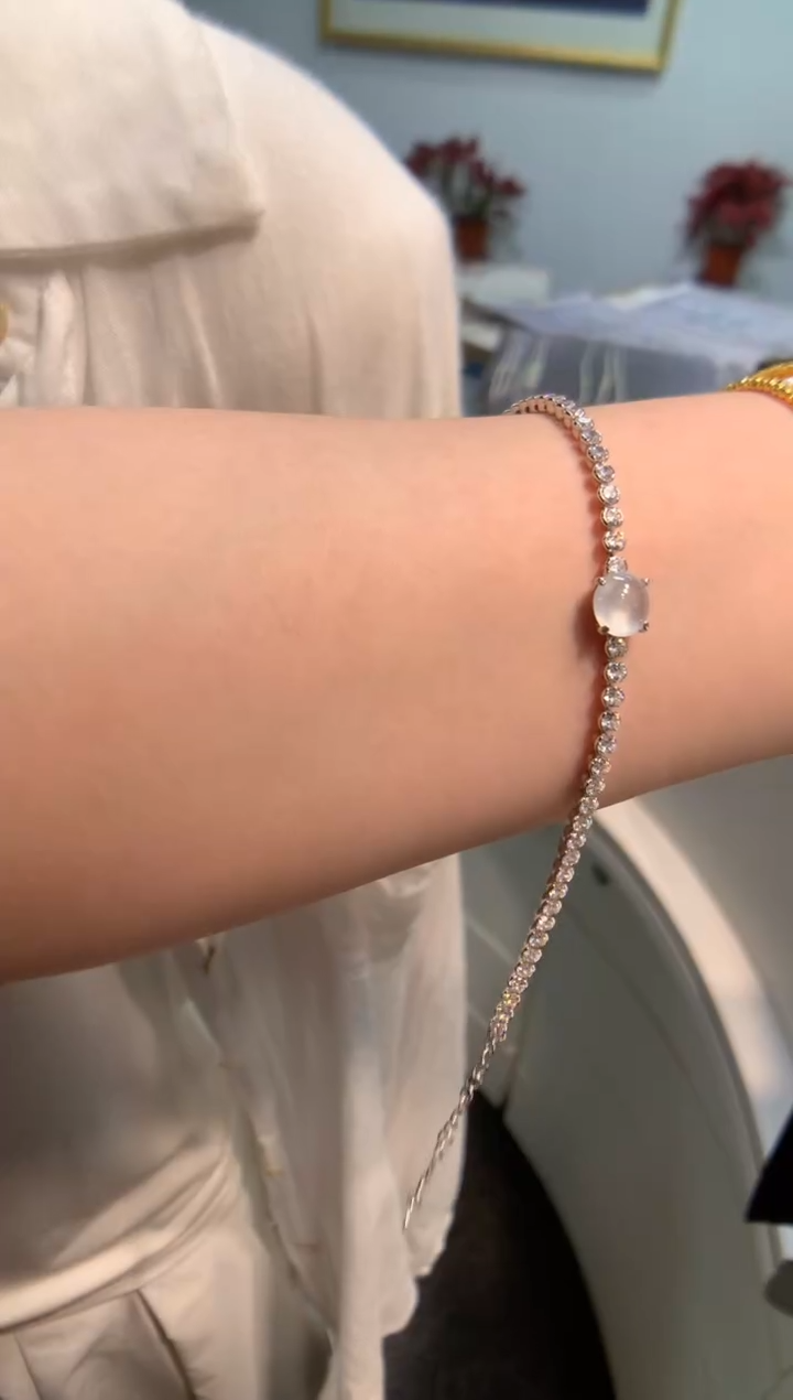 银S925镶嵌手链翡翠手链