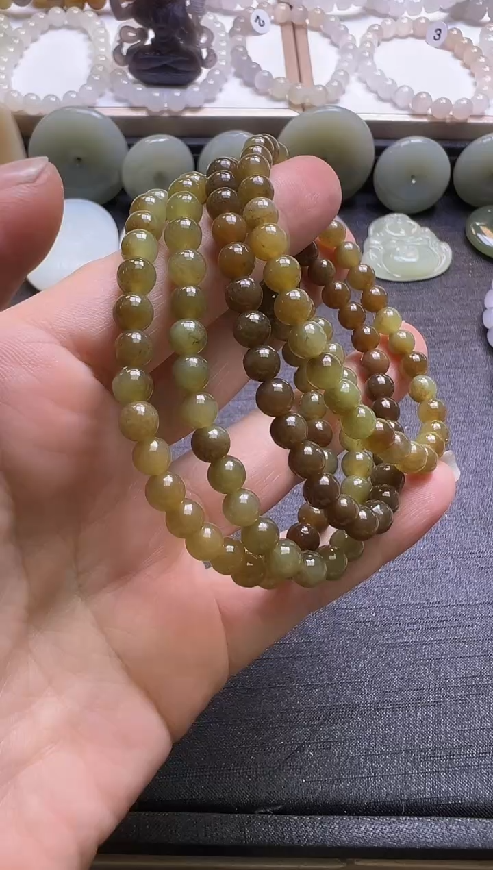 手串未镶嵌和田玉32号链接卡6mm多样性发一（先拍先挑）