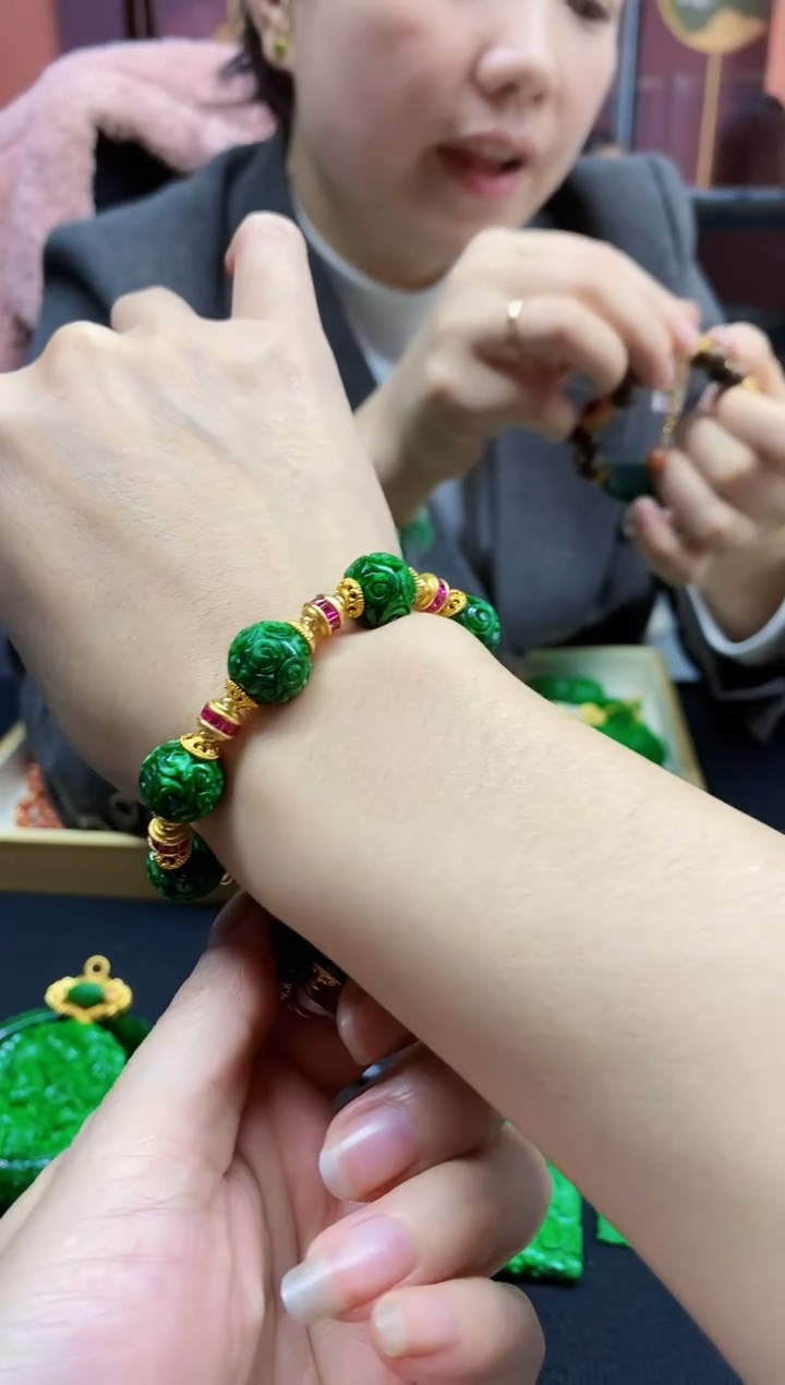 颈饰未镶嵌翡翠翡翠手串