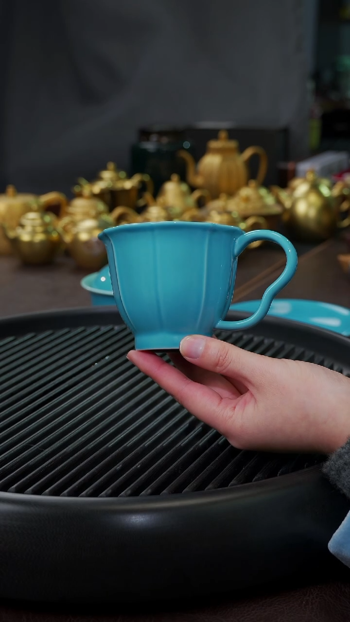 【闪购商品】杯【宜景窑松石蓝】马克杯