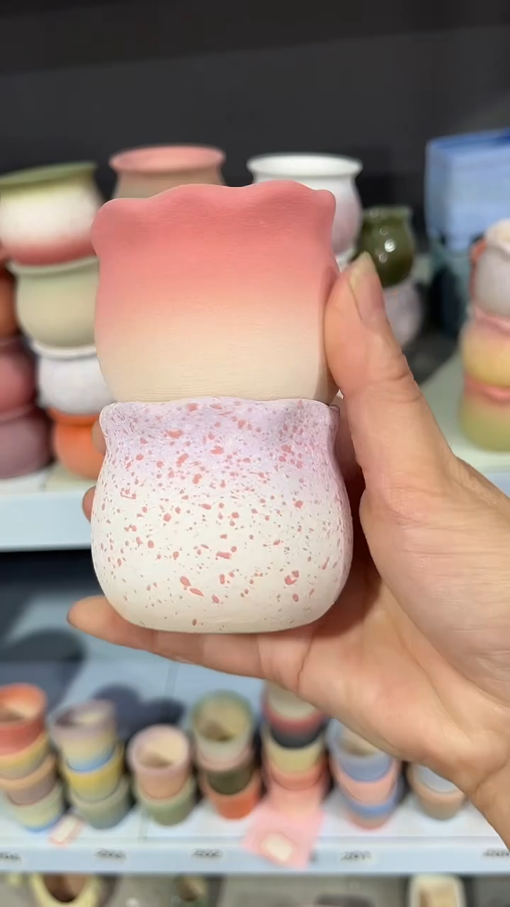 麦饭石粗陶多肉花盆口径5.5*5两个