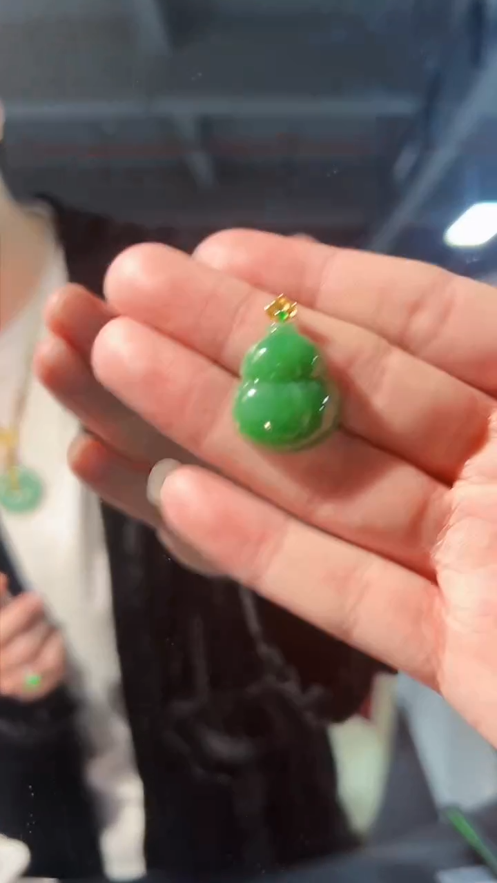 【闪购商品】翡翠颈饰18K金镶嵌缅料A货/支持复检/一件