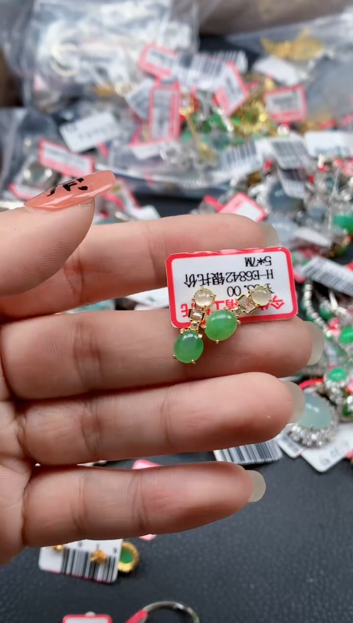 银S925镶嵌戒指翡翠天然A货缅甸翡翠